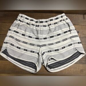 Madewell White With Black Stripes Elastic Pull-On Shorts, Small